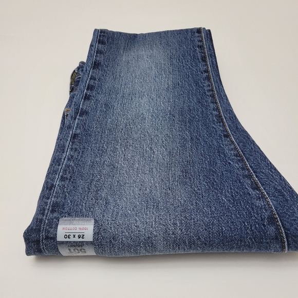 Levi’s 501s Button-Fly Skinny Jeans Women’s 26W x 30L Medium Blue Denim - Picture 8 of 9